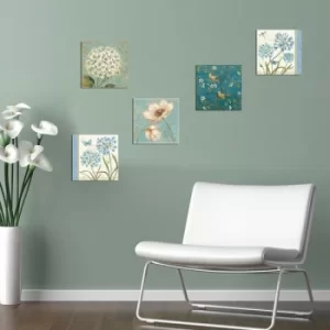 Image of UTB094 Blue Green White Decorative MDF Painting (5 Pieces)