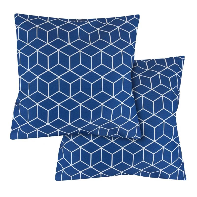 Image of Streetwize Decorative Blue Cube Scatter Cushion Covers Blue One Size