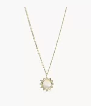Image of Fossil Women You Are My Sunshine Mother-of-Pearl Stainless Steel Pendant Necklace