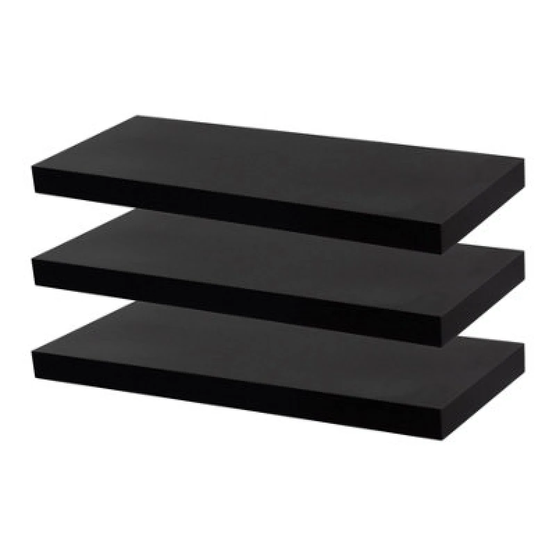 Image of Harbour Housewares 60Cm Floating Wall Shelves- Black - Photo Gallery Bookshelf Wall Shelves For Storage & Display - Set Of 3