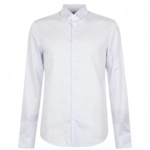Image of Calvin Klein Patterned Slim Fit Shirt - White 455