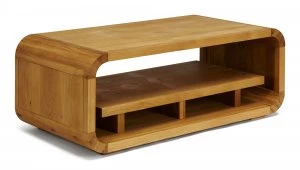 image of Linea Oak Lounge Coffee Table with Shelf White