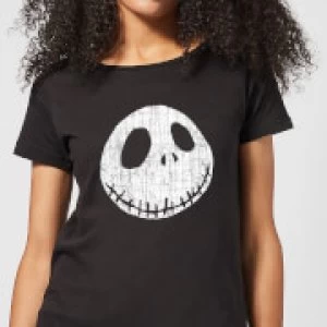 image of Nightmare Before Christmas Jack Skellington Crinkle Womens T-Shirt - Black