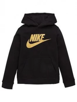Image of Nike Boys Nsw Sportswear Club Fleece Hoodie - Black Gold