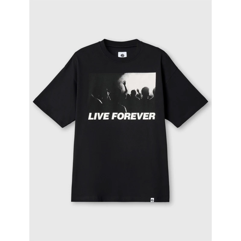 Image of Pretty Green Mens PG Live Forever Regular Fit T-Shirt Black male Medium