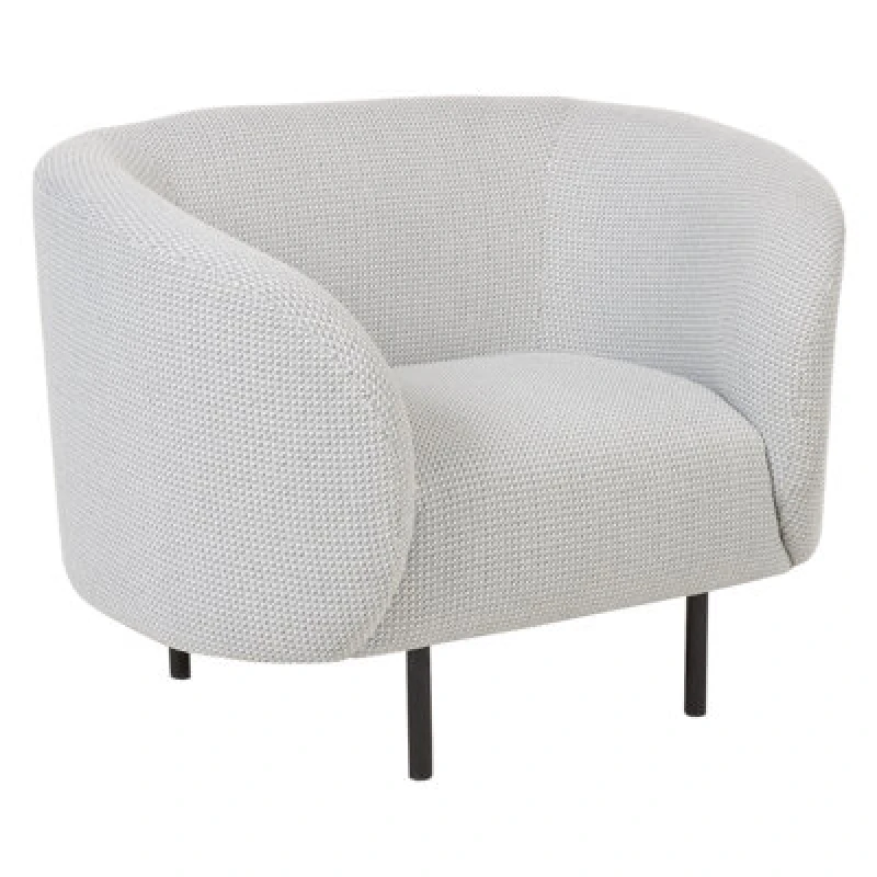 Image of Beliani Fabric Armchair Black And White Loen