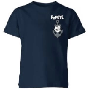 image of Popeye Anchor Kids T-Shirt - Navy - 11-12 Years