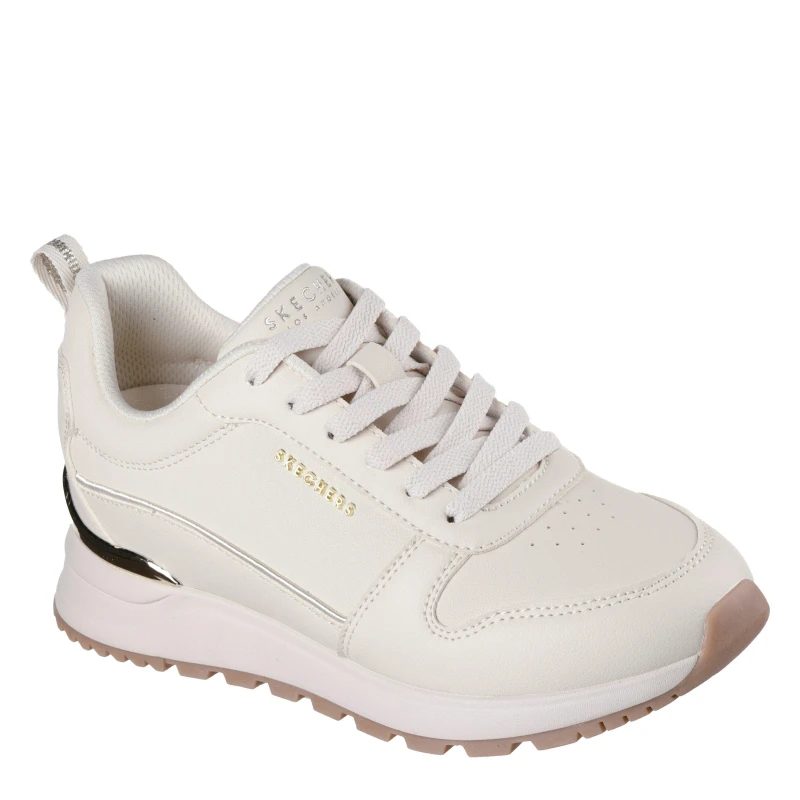 Image of Skechers Womens Runway Casual Low-Top Trainers Off White female 4 (37)