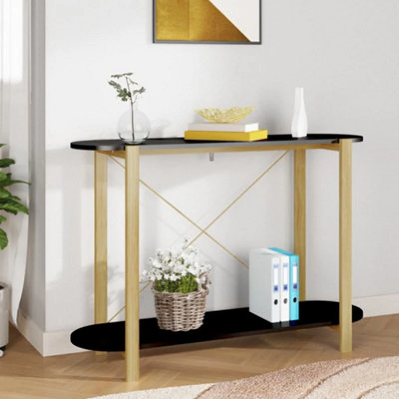 Image of Vidaxl Console Table Black 110X38X75cm Engineered Wood, Black 345691