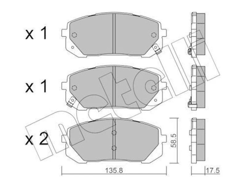 Image of METELLI Brake pad set METELLI 22-1373-0