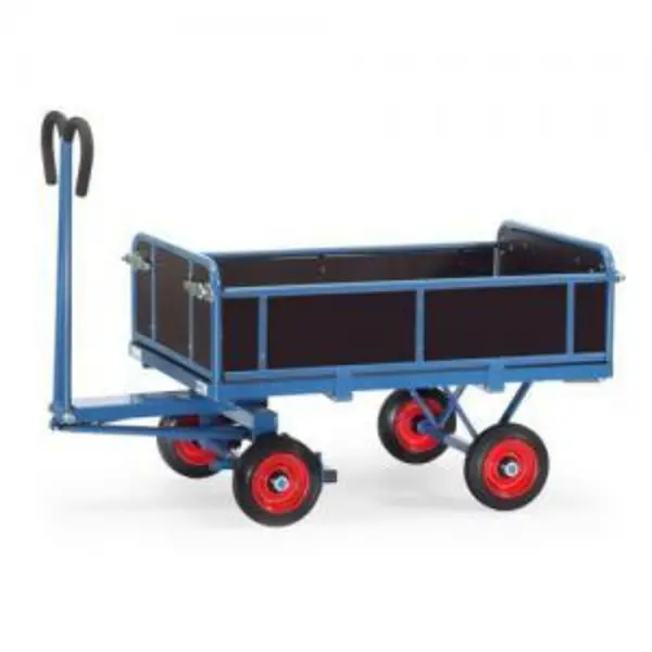 Image of ESE Direct Four Sided Turntable Truck 2000 x 1000mm 1250kg Capacity Cushion Tyre 315587 Turntable Trucks