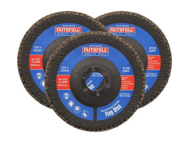 Image of Faithfull Aluminium Oxide Abrasive Flap Disc FAIFD12512A3 Diameter: 125mm