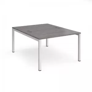 Image of Connex back to back desks 1200mm x 1600mm - white frame and grey oak