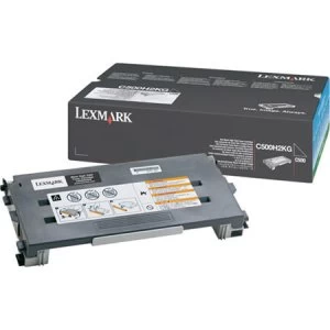 image of Lexmark C500H2KG Black Laser Toner Ink Cartridge