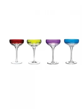 image of Waterford Mixology Coupe Glasses Mixed Colours Set of 4