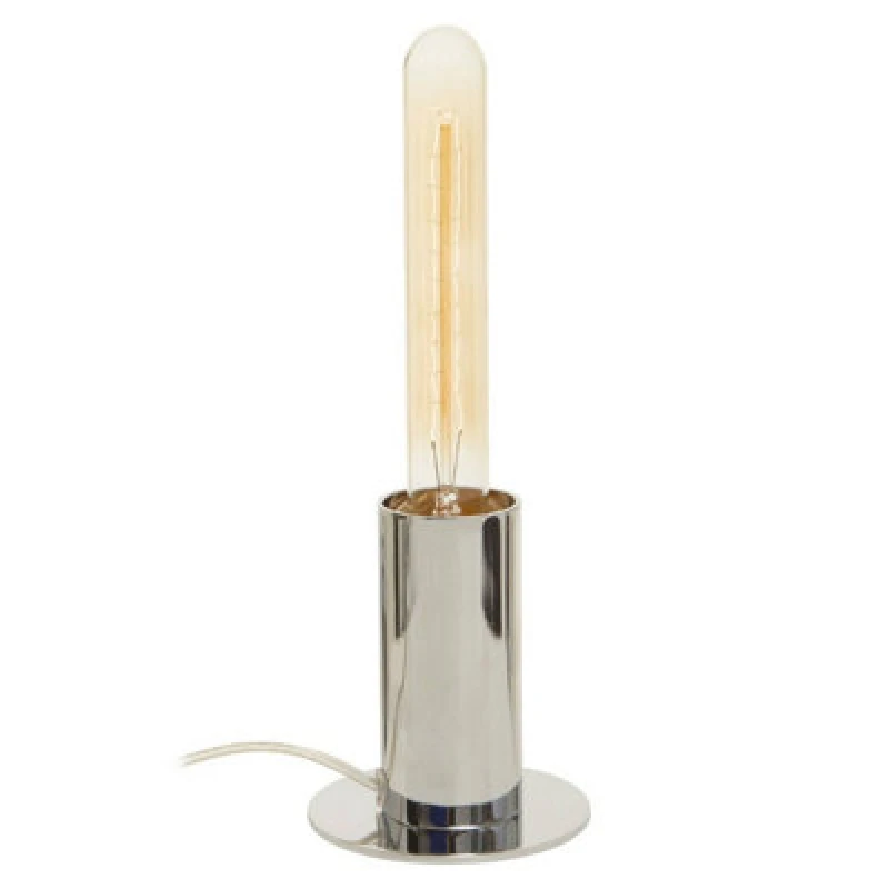 Image of Orsina Chrome Finish Table Lamp, Easy To Assemble Bedside Table Light, Eco-Friendly Lamp For Table Living Room