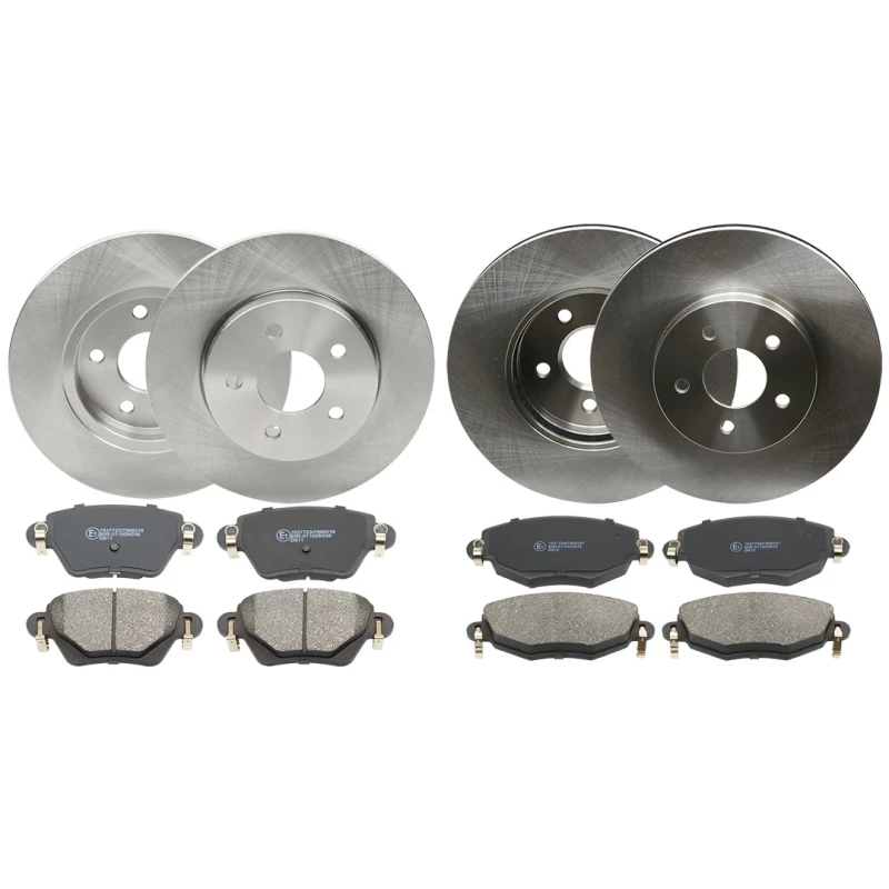 Image of RIDEX 3405B0326 Brake disc and pads set Front Axle, Brake Disc Type: Solid, with acoustic wear warning Brake Set,disc brakes (3405)