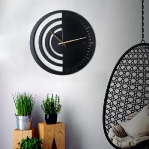 image of Chrono Black Decorative Metal Wall Clock