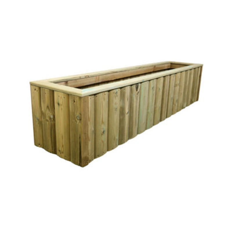 Image of Churnet Valley Garden Furniture Ltd Log Lap Wooden Planter Trough Pressure Treated - L40 X W180 X H40 Cm - Assembled