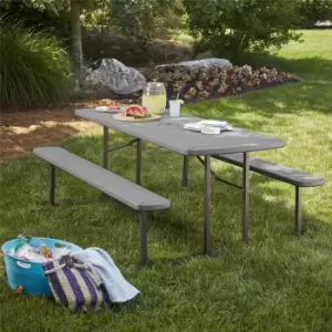 image of Dorel Intellifit 6ft Folding Picnic Table and Bench Set - Grey