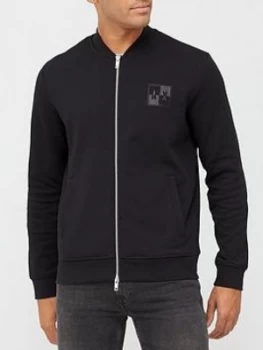 Image of Armani Exchange Quilted Sweat Bomber Jacket Black Size L Men