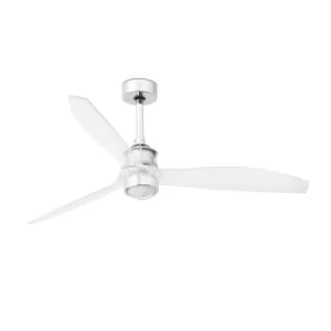 Image of Just LED Chrome Ceiling Fan with DC Motor, 3000K