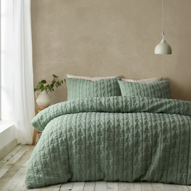 Image of Pineapple Elephant Tamba Leaf Pinsonic Duvet Cover Set Green unisex Super King