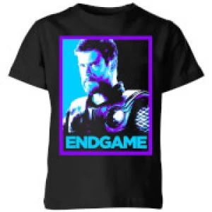 Image of Avengers Endgame Thor Poster Kids T-Shirt - Black - 11-12 Years