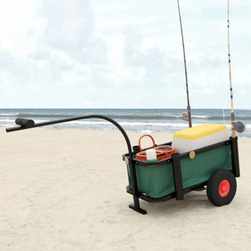 Image of VIDAXL Fishing Trolley with Bag Black Steel Vidaxl 8720845671617