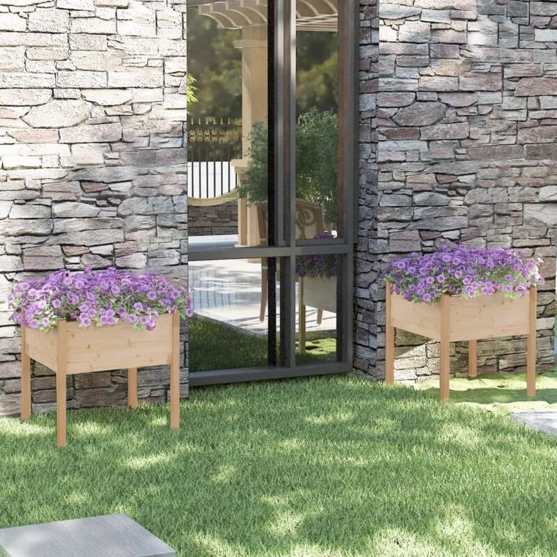 Image of VIDAXL Garden Planters 2 pcs 70x70x70cm Solid Pinewood Vidaxl 8720286815410