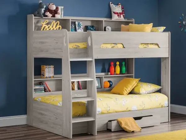 image of Julian Bowen Orion 3ft Single Grey Oak Wooden Bunk Bed Frame