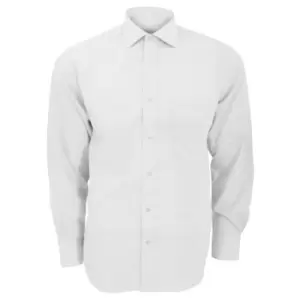 Image of Kustom Kit Mens Premium Non Iron Long Sleeve Shirt (15inch) (White)