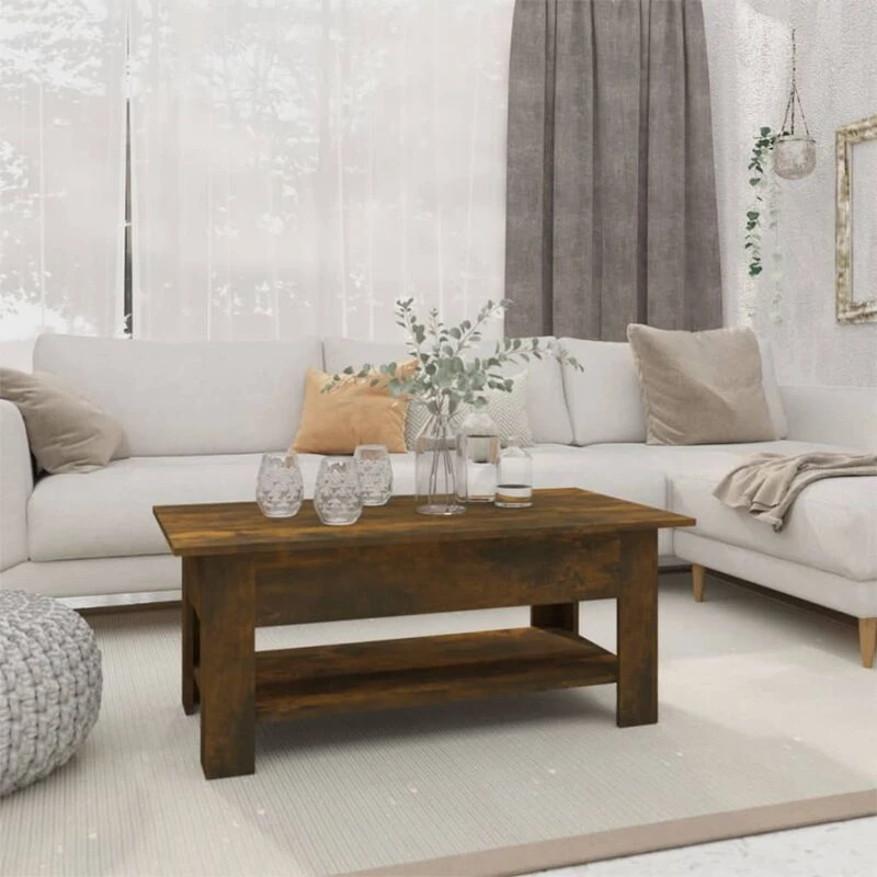 Image of VIDAXL Coffee Table Smoked Oak 102x55x42cm Engineered Wood Vidaxl 8720286837580