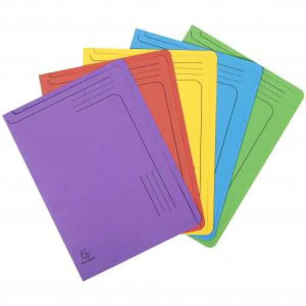 Image of Exacompta Forever Slip Files 290gsm A4 Assorted Colours Pack 5 -