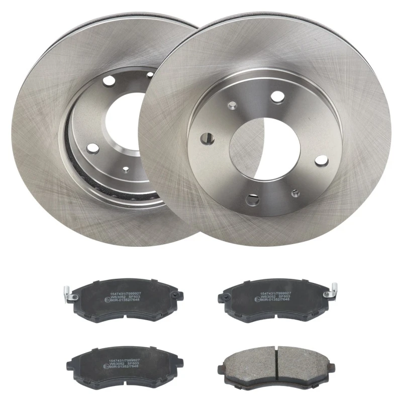 Image of RIDEX 3405B2116 Brake disc and pads set Front Axle, Brake Disc Type: internally vented, with acoustic wear warning Brake Set,disc brakes (3405)