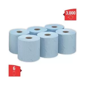 image of Wypall L10 Wiper Roll Control Centrefeed Blue Pack of 6 7407 KC05366