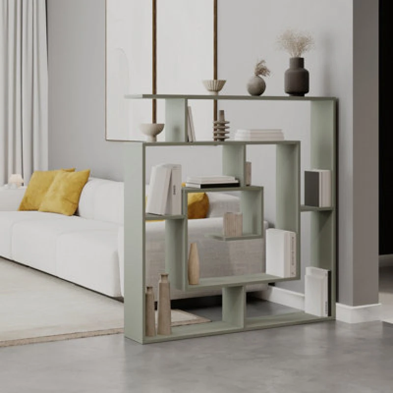Image of FWStyle FWStyle Maze Bookcase Room Divider Shelving Unit Sandstone Modern Design in Beige Beige One Size Unisex 8683628017784