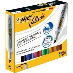 Original Bic Velleda 1781 Chisel Tip Whiteboard Marker 6 Markers