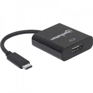 Image of Manhattan USB / HDMI Adapter [1x USB 3.2 2nd Gen connector C (USB 3.1) - 1x HDMI socket] Black Colour-coded, Flexible, Metal foild shield, UL-approved