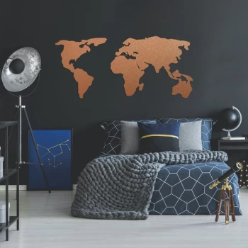 Image of World Map 2 - Copper Copper Decorative Metal Wall Accessory