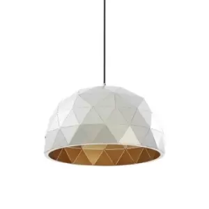 image of Premier Housewares Mateo Small Dome Pendant Light - Silver