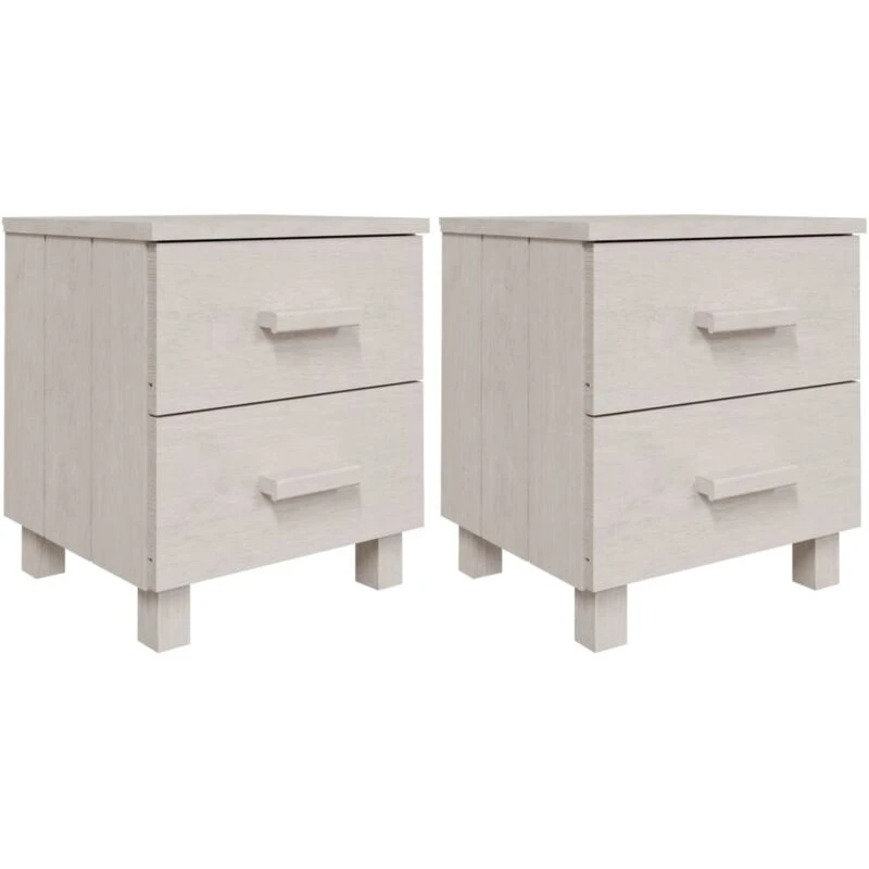 Image of VIDAXL Bedside Cabinets hamar 2 pcs White 40x35x44.5cm Solid Wood Vidaxl 8720286817551