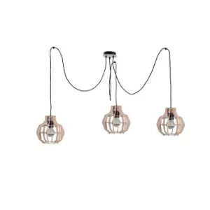 image of Bento Cluster Pendant Ceiling Light Small Natural, 3x E27