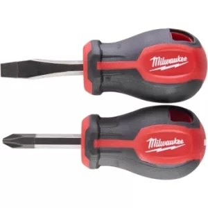 image of Milwaukee 2 Piece Tri-Lobe Stubby Screwdriver Set