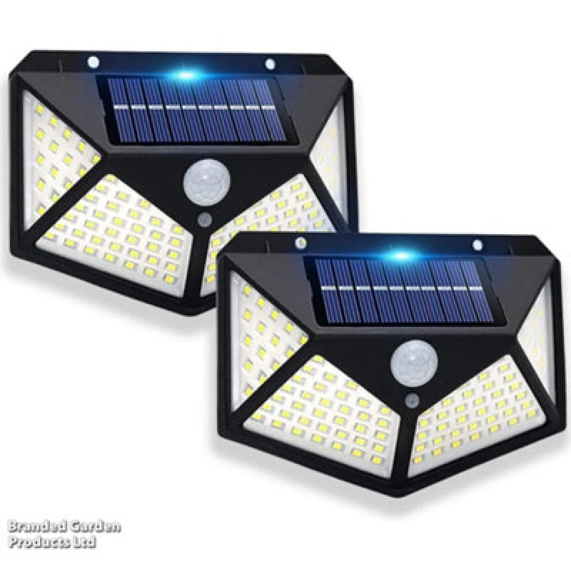 Image of Garden Gear 100 LED Solar Motion Sensor Light: Energy-Efficient, Durable, And Versatile Outdoor Lighting Solution (X2)