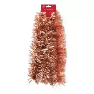 image of Festive Wonderland Luxury Zig Zag Christmas Tinsel (One Size) (Copper) - Copper