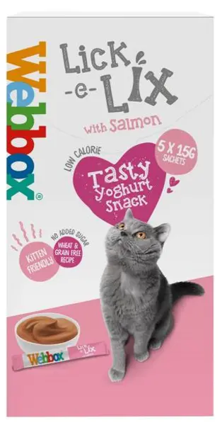 image of Webbox Lick-e-Lix Salmon Yoghurty Cat Treats 5 x 15g