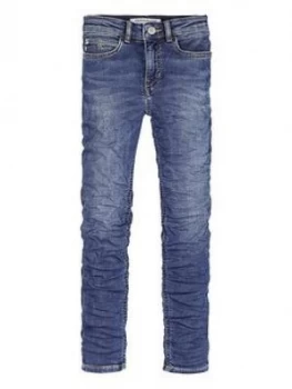 Calvin Klein Jeans Girls Skinny High Rise Jeans - Blue