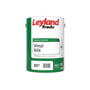 Image of Leyland - Trade Vinyl Silk Emulsion Paint - Brilliant White - 5L - Brilliant White
