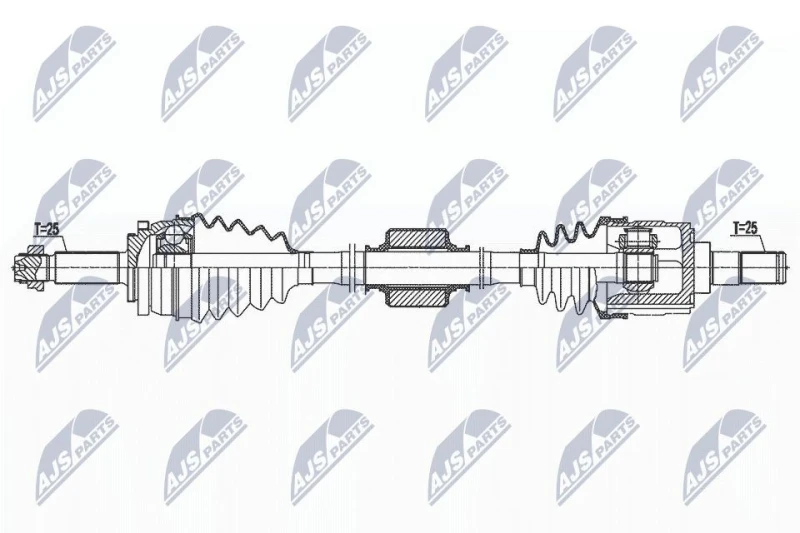 Image of NTY NPW-HY-617 Drive shaft Manual Transmission, Front Axle Right Drive Shaft (13)